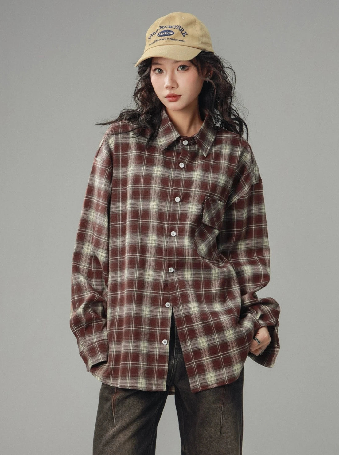 Vintage Distressed Plaid Couple Top