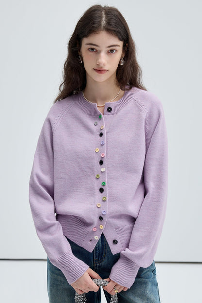 Colorful Button Knitwear Cardigan