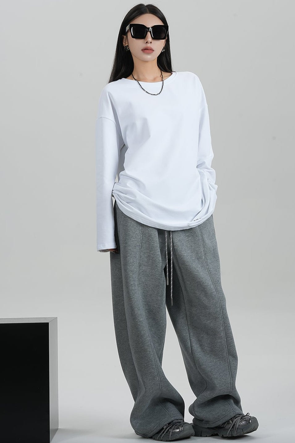 Fleece Thickened Wide-Leg Sweatpants