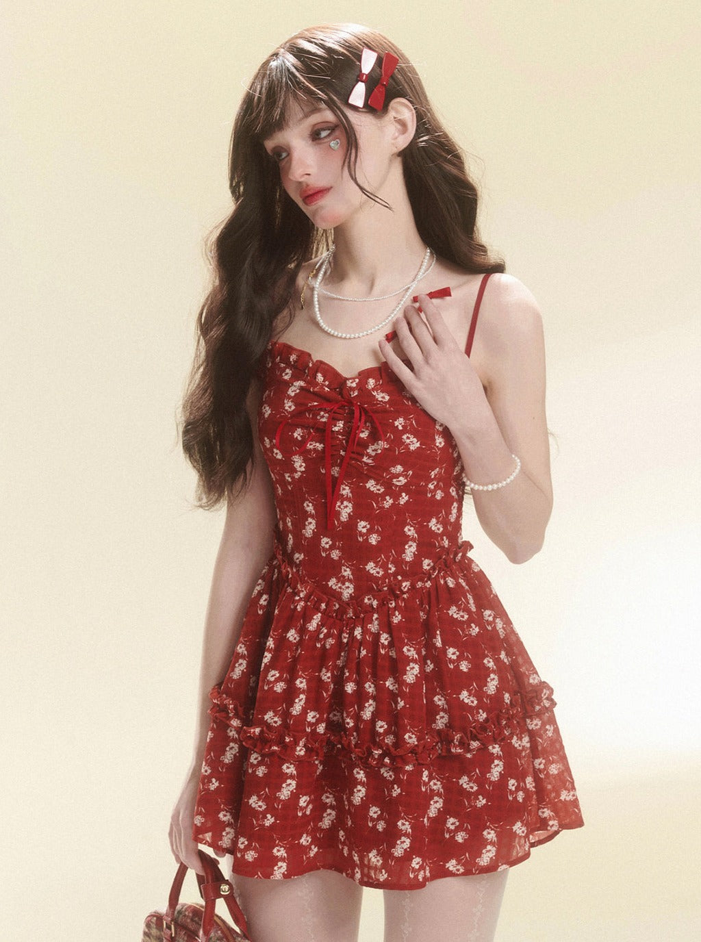 Sweet Waist Floral A-Line Dress