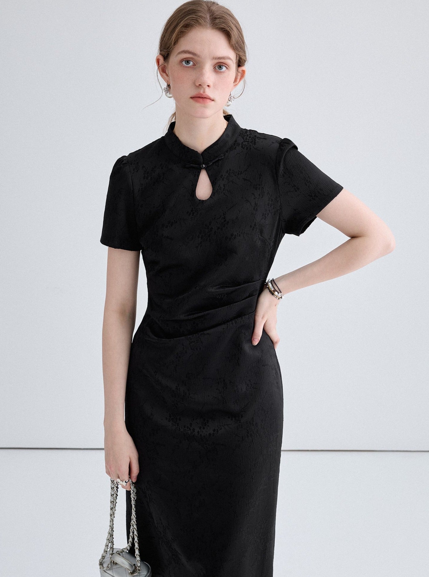 Elegant Jacquard Cheongsam Dress