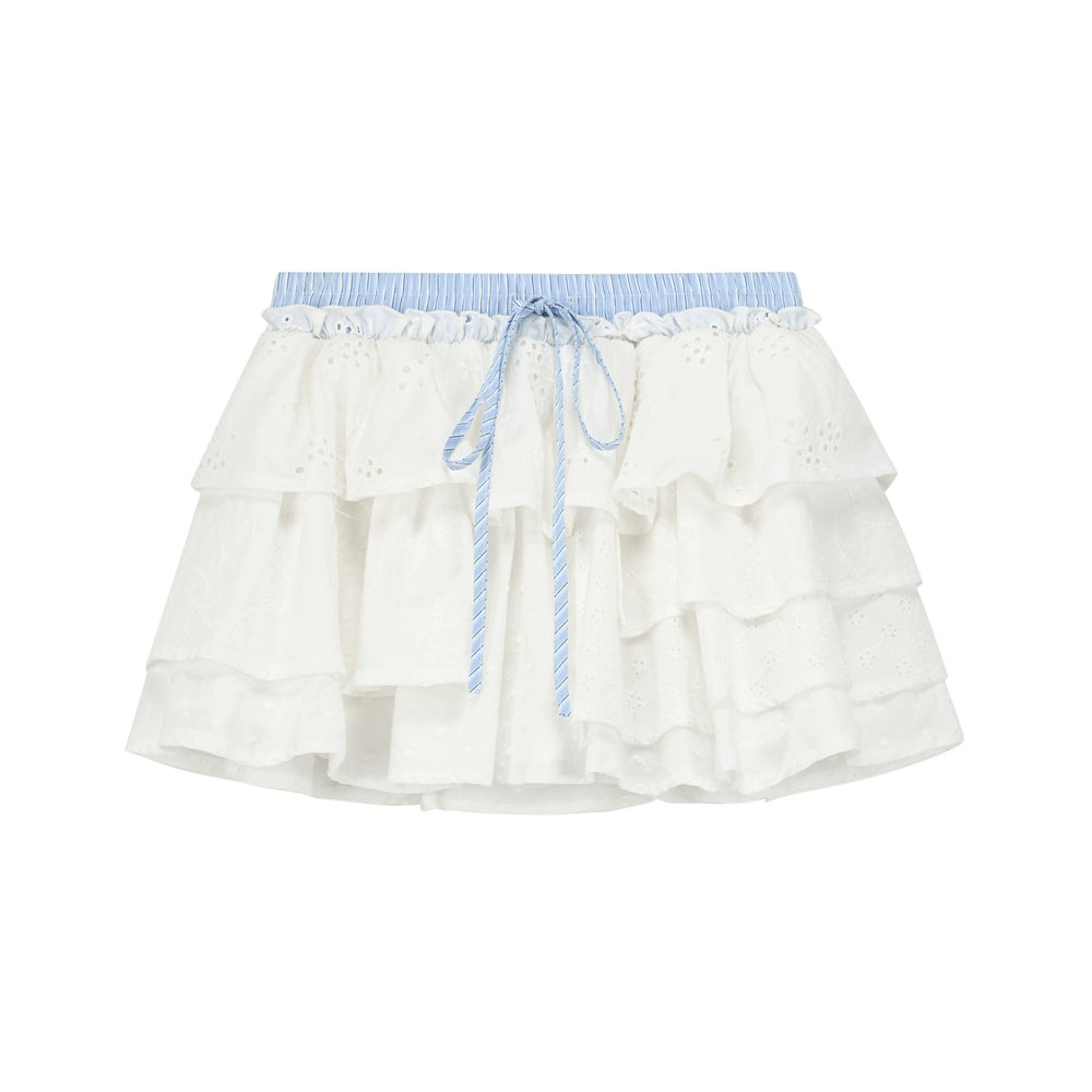 French Retro Color-Blocked Skirt