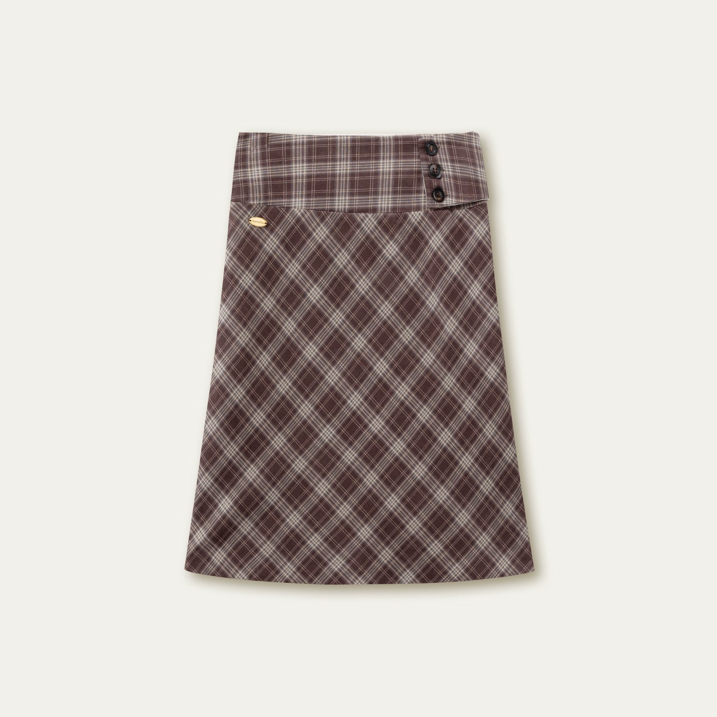 Vintage Plaid Midi Skirt