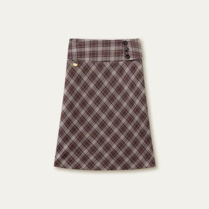 Vintage Plaid Midi Skirt