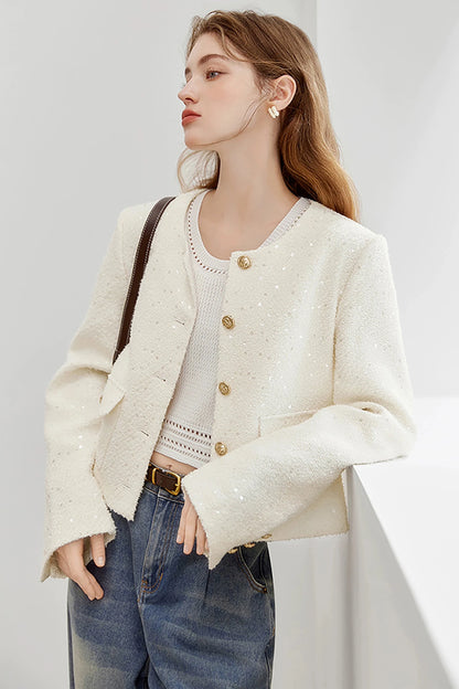 French Sequin Short Jacket