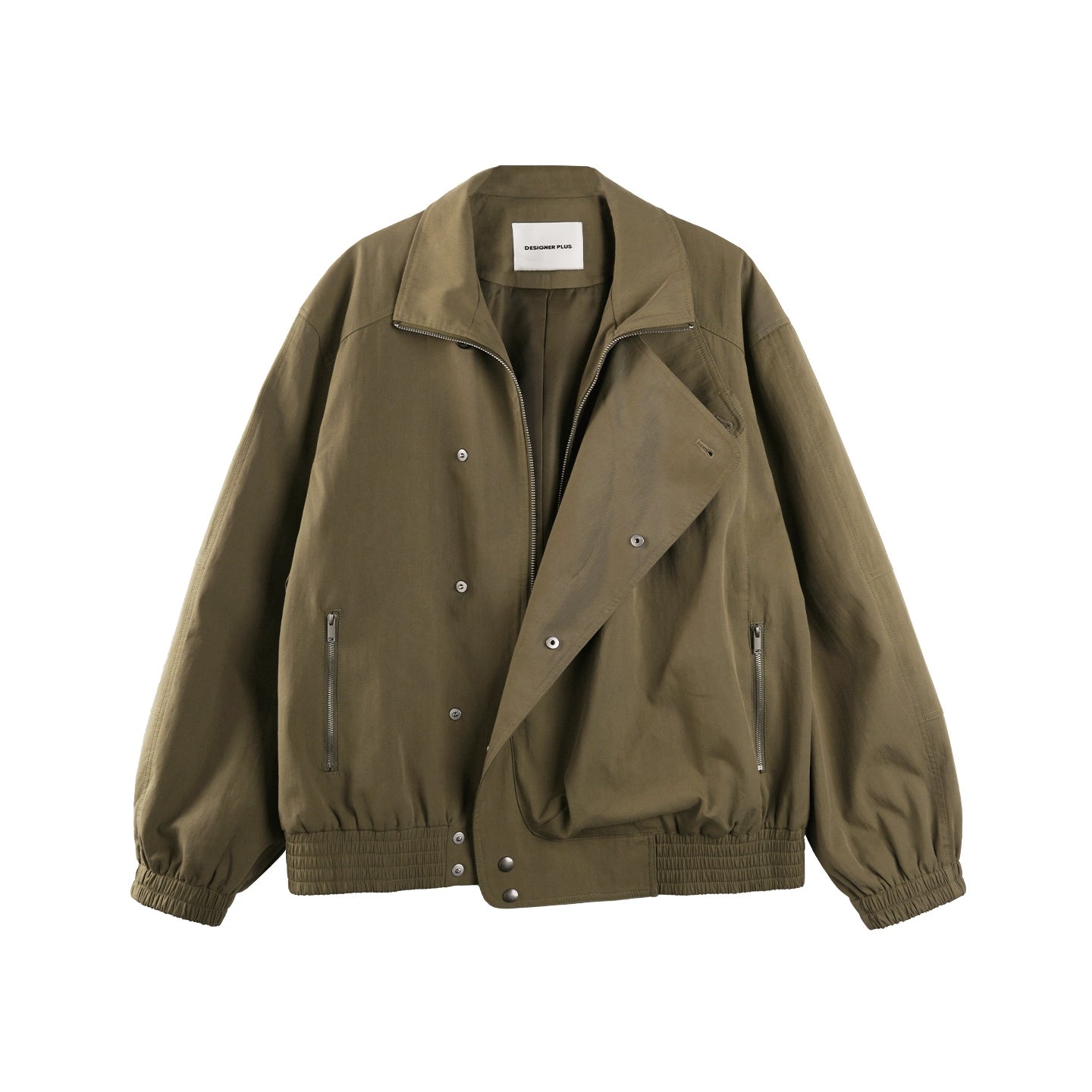 Functional Style Stand Collar Short Jacket