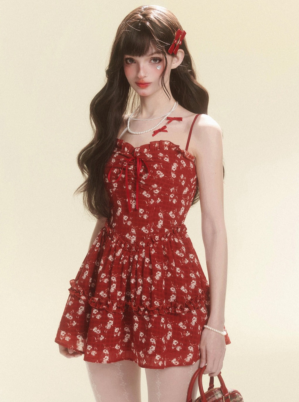 Sweet Waist Floral A-Line Dress