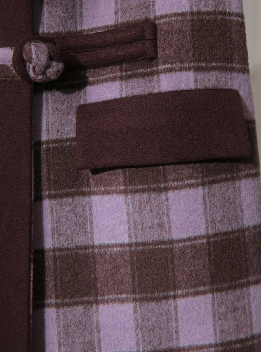 Champs-Mist Rose Tartan Wool Tweed Coat