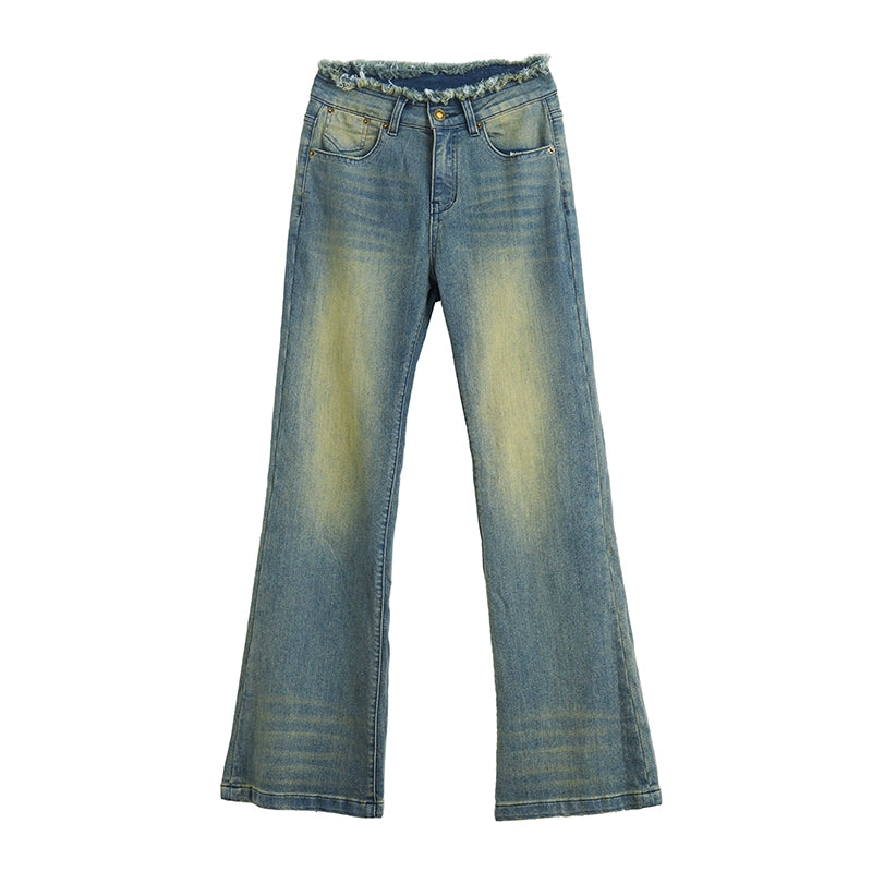 American retro washed flared jeans