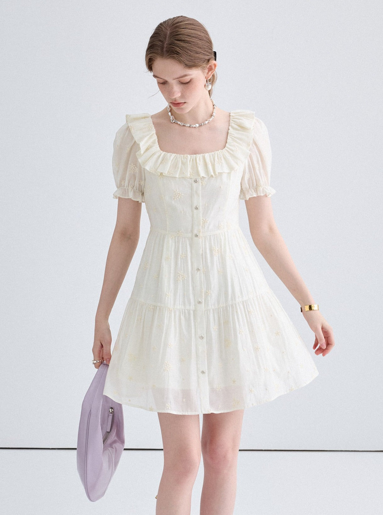Short Sleeve Lace Tea Dress