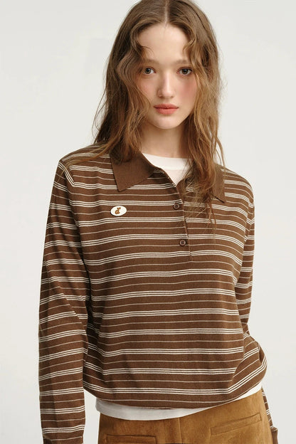 Contrasting Vintage Striped Knitted Top