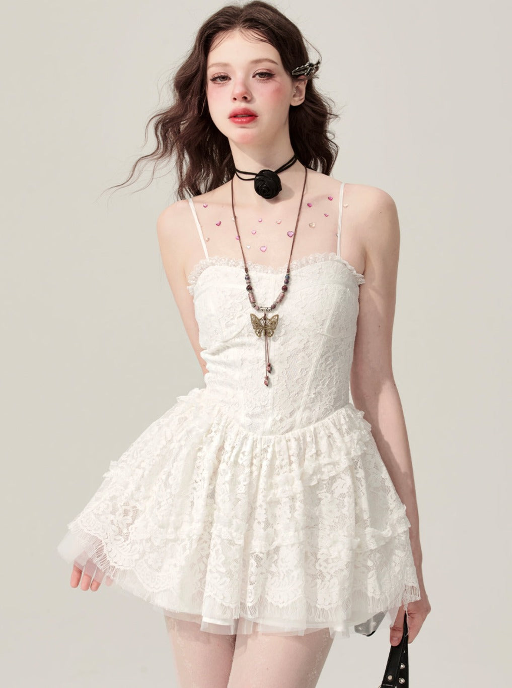 Milky White Lace Tutu Dress