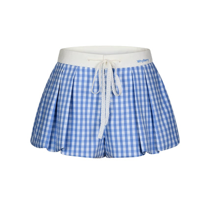 체크 패턴의 다용도 대조 A라인 반바지 