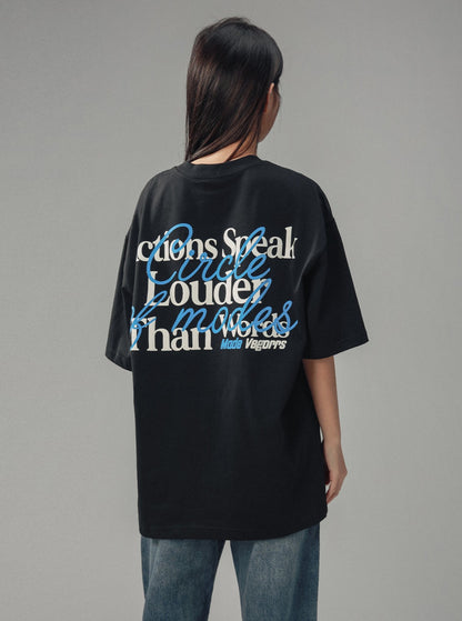 Contrast Letter Print Crew Neck T-Shirt