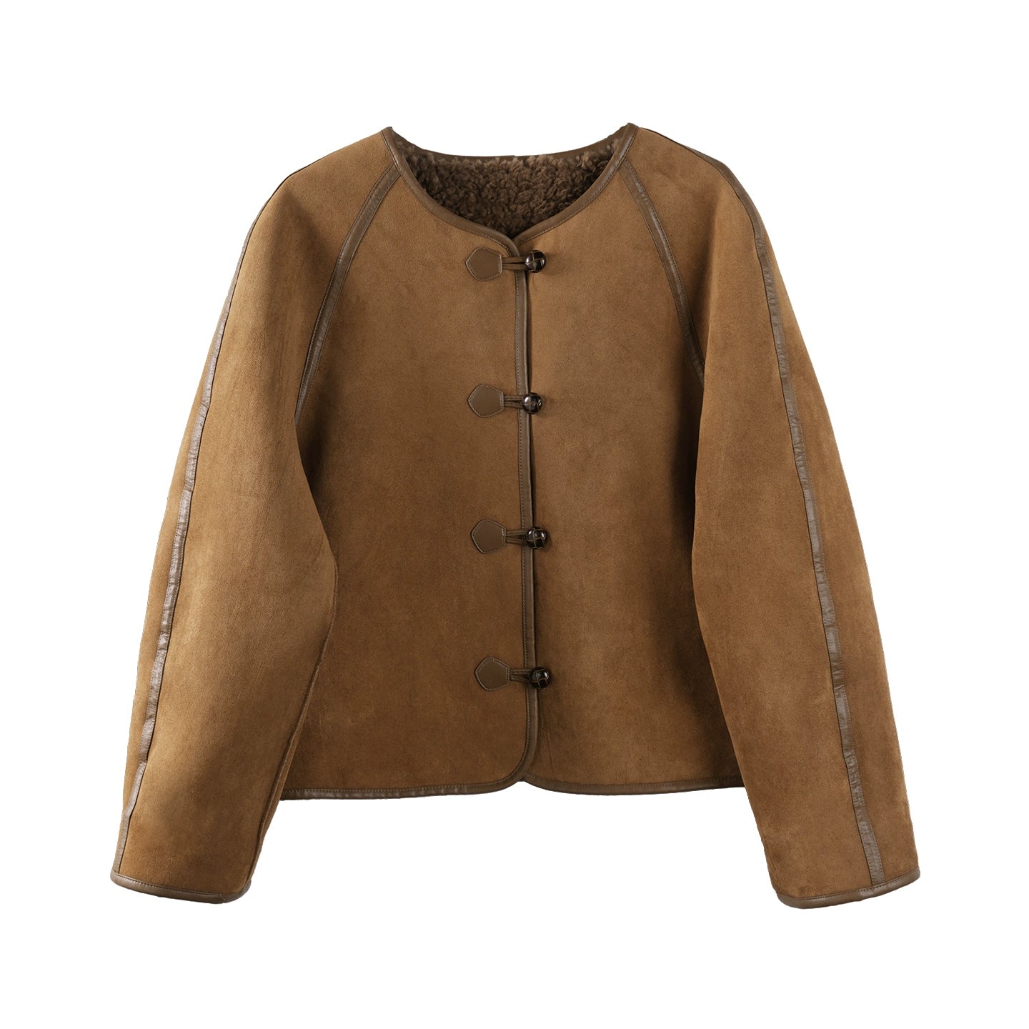 Retro Brown Suede Wool Jacket