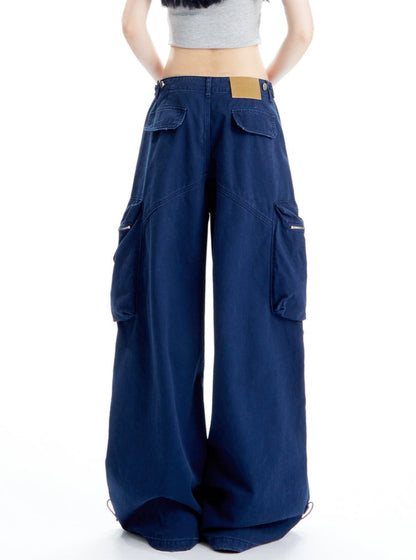 Loose Drawstring Parachute Pants