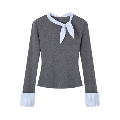 Bow Tie Slim Knit Top
