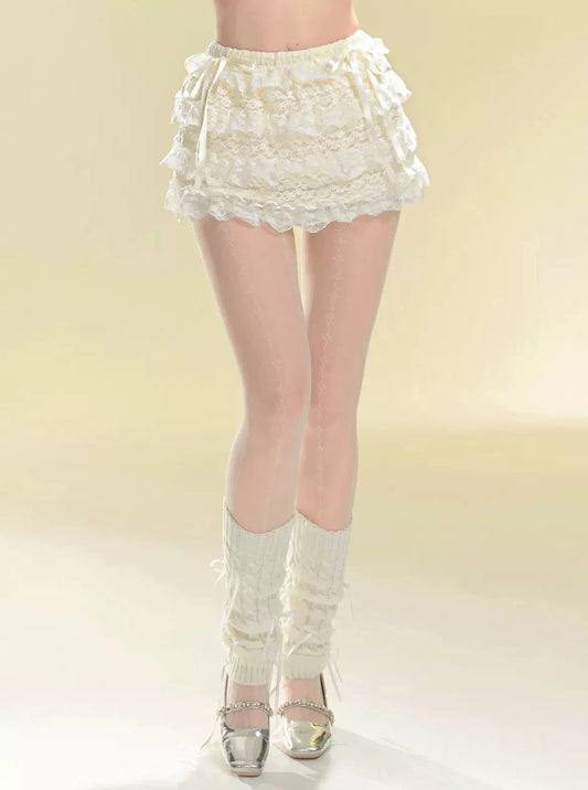 Gentle Trap White A-Line Skirt