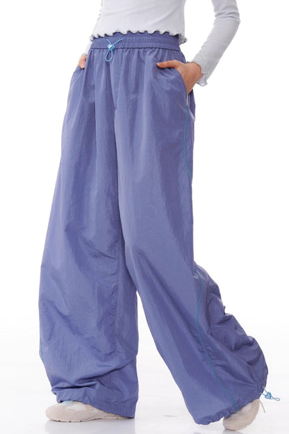 Drape Wide-Leg Casual Pants