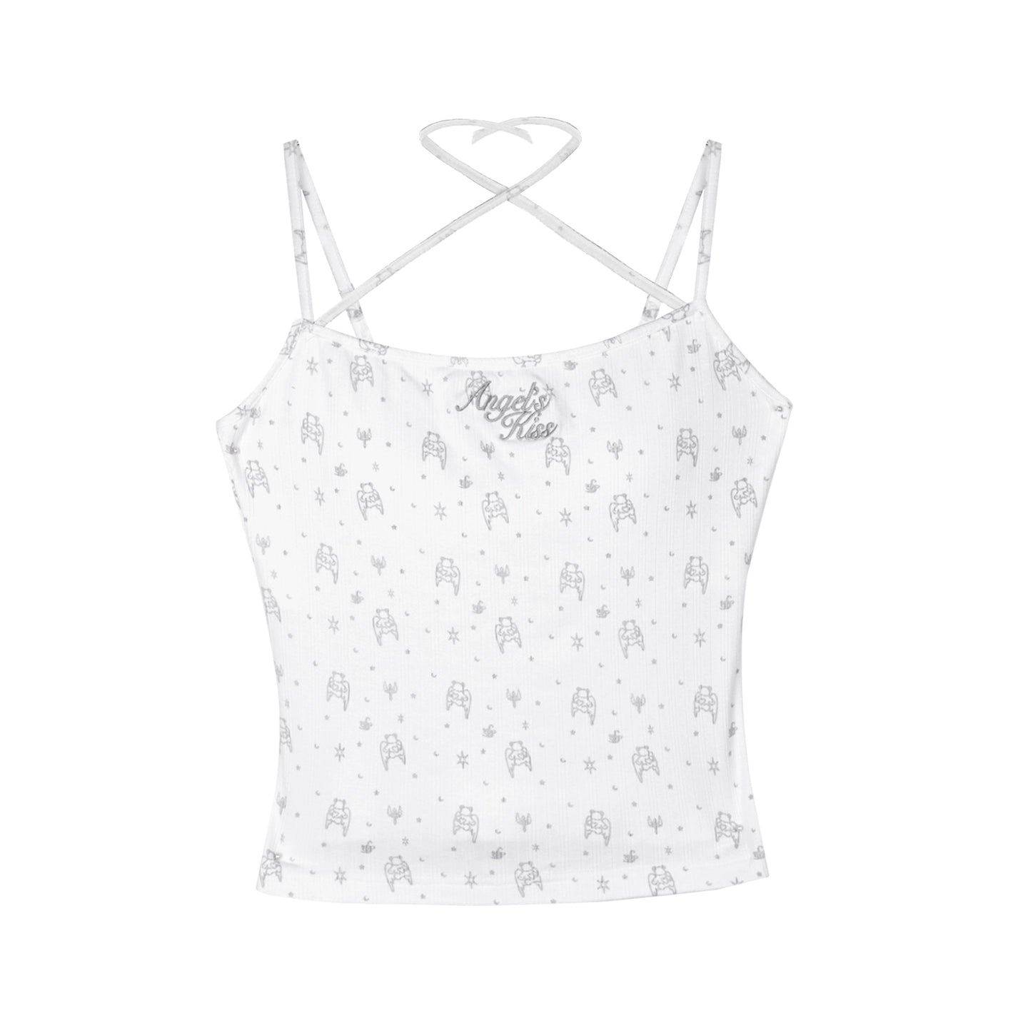Angel Bear Print Camisole Cardigan Set-Up