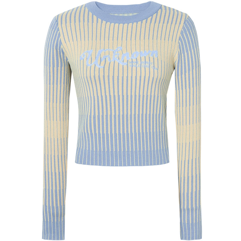 Stripe Slimming Knit Top