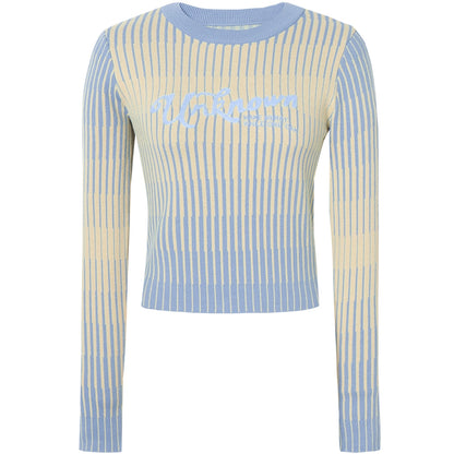 Stripe Slimming Knit Top