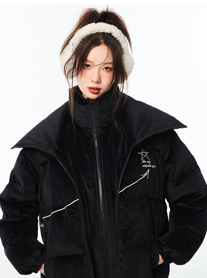 double-layered high-neck down jacket