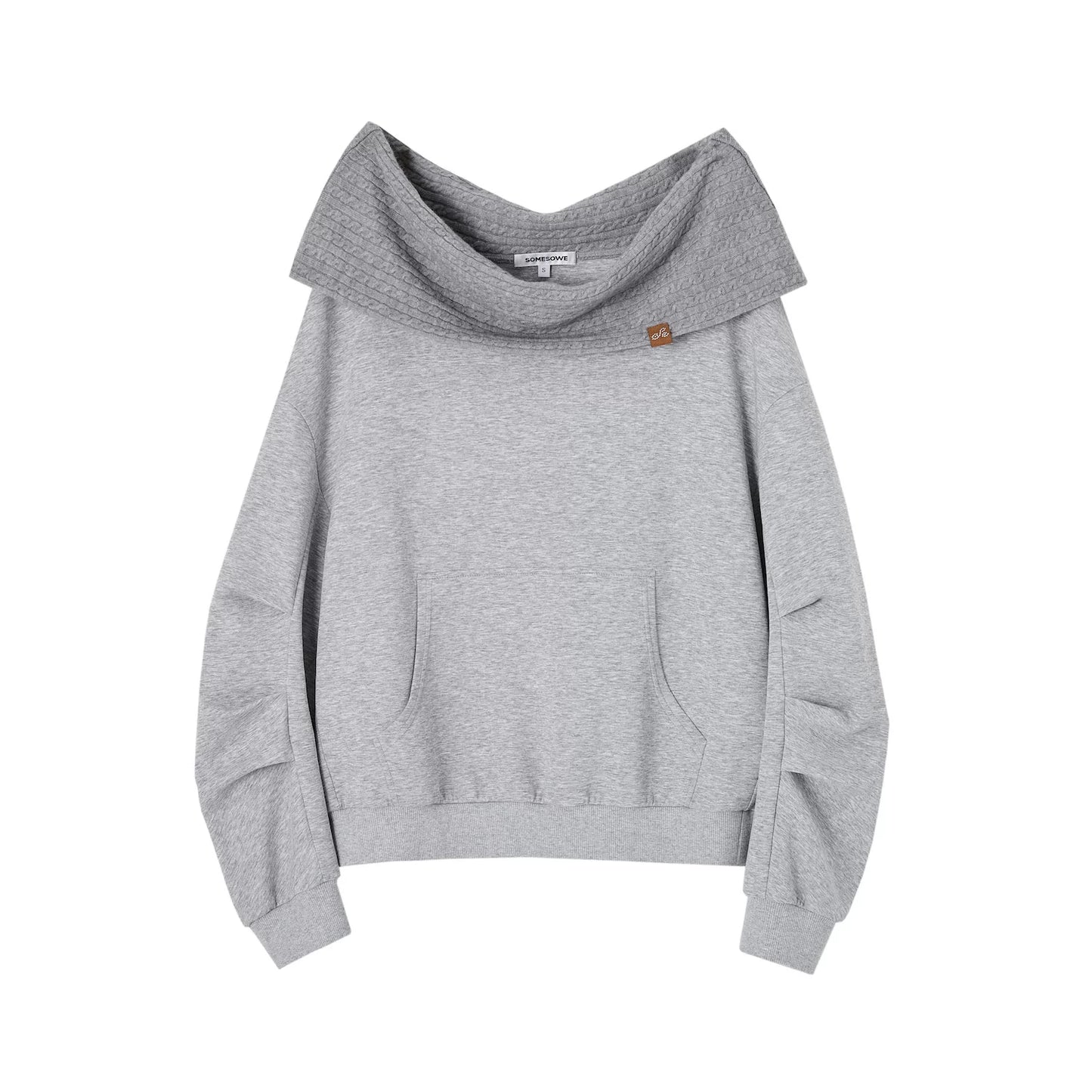 One-Line Collar Patchwork Sweater