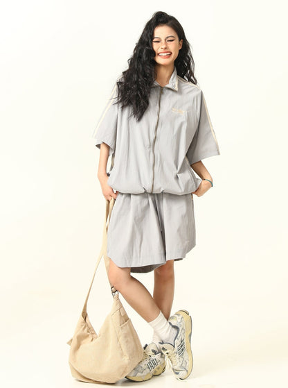 Loose Short Sleeve Jacket Set-Up