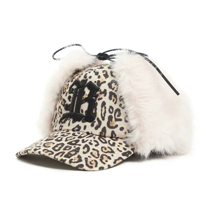 Plush Leopard Print Baseball Cap