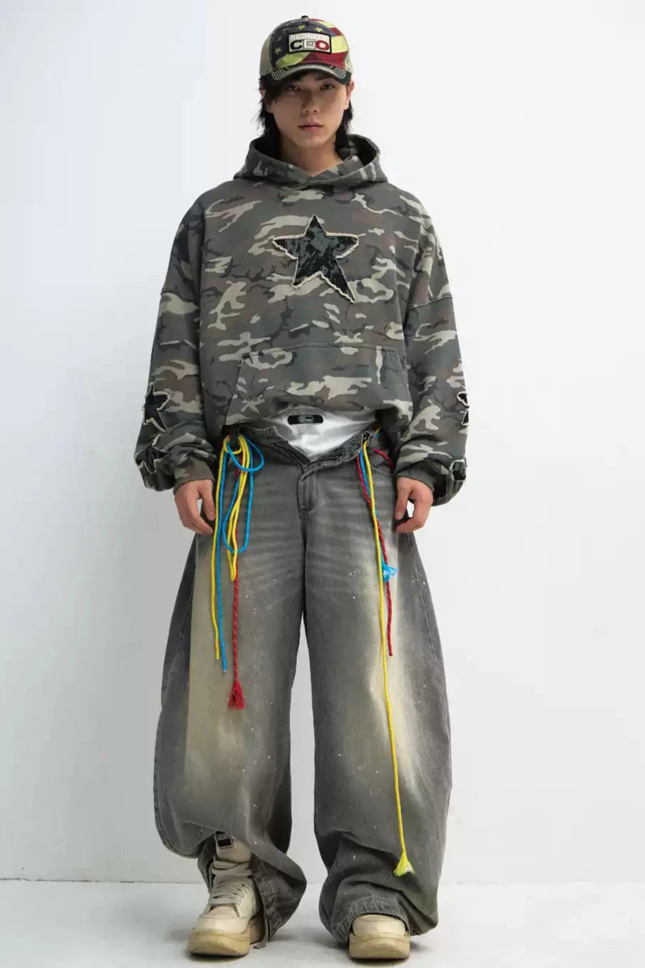 Grey Wide-Leg Unisex Machete Pants