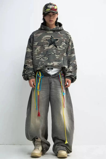 Grey Wide-Leg Unisex Machete Pants