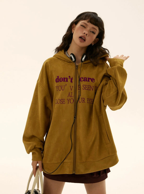 Suede pink oversize sweater jacket