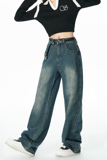 Distressed Non-Stretch Vintage Jeans