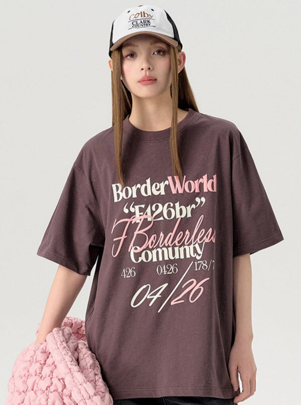 Casual Foam Letter Dot T-Shirt