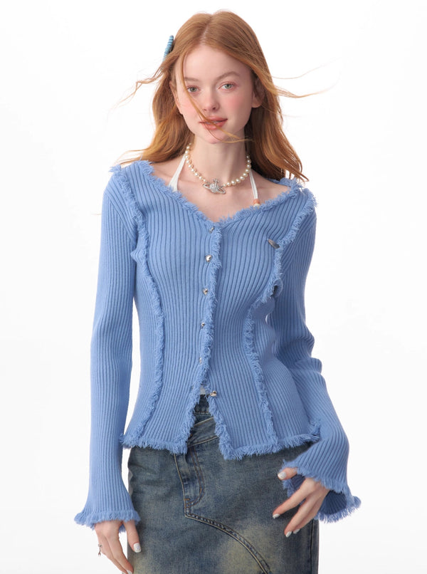 american retro design slim cardigan top