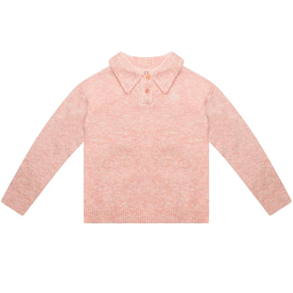 American retro wool polo neck knitted Tops