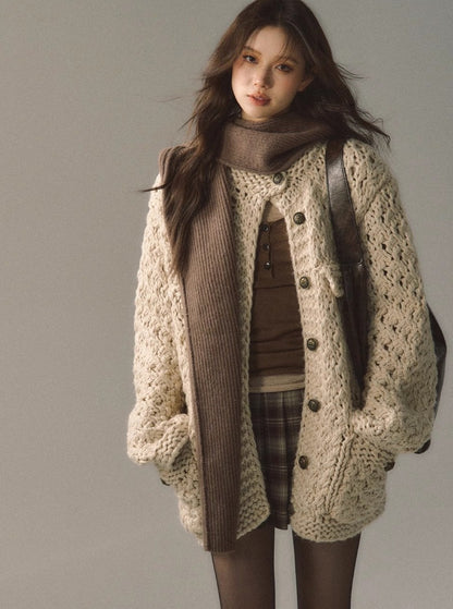 wool knitted cardigan jacket