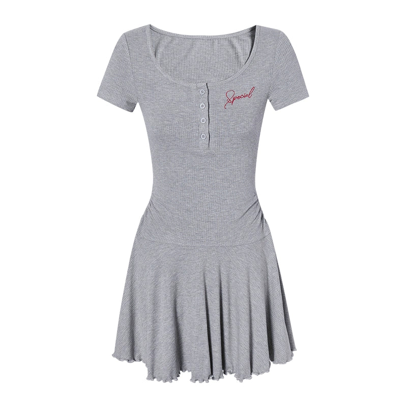 Summer Embroidered Slim Dress