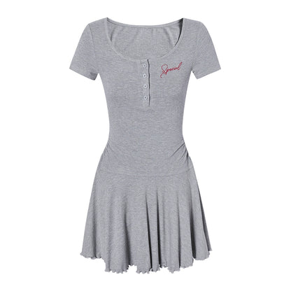 Summer Embroidered Slim Dress