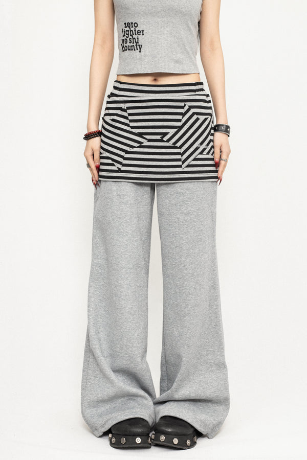 Casual Striped Wide-Leg Pants