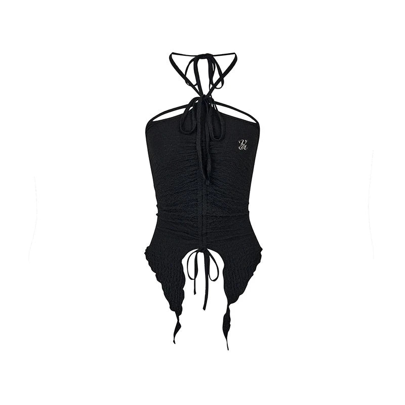 Irregular Drawstring Tie Camisole Top