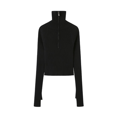 Stand-Up Collar Bottom Sweater