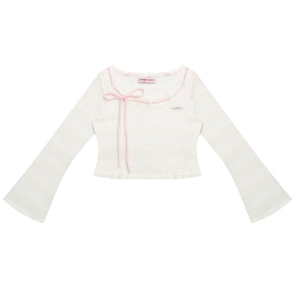 Haze Blue Bow-Detail Sunshade Top