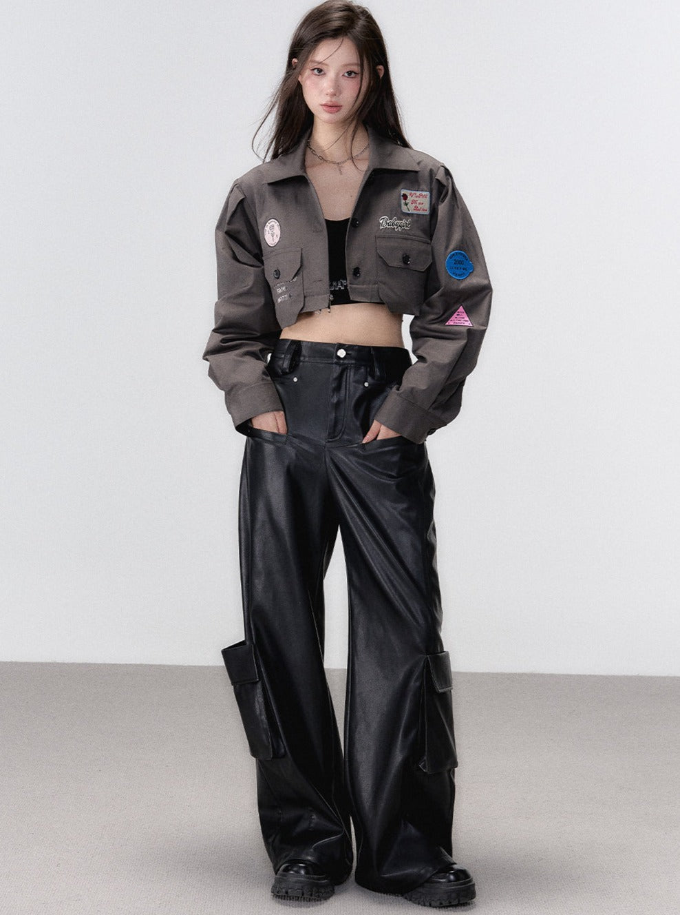 PU leather pants