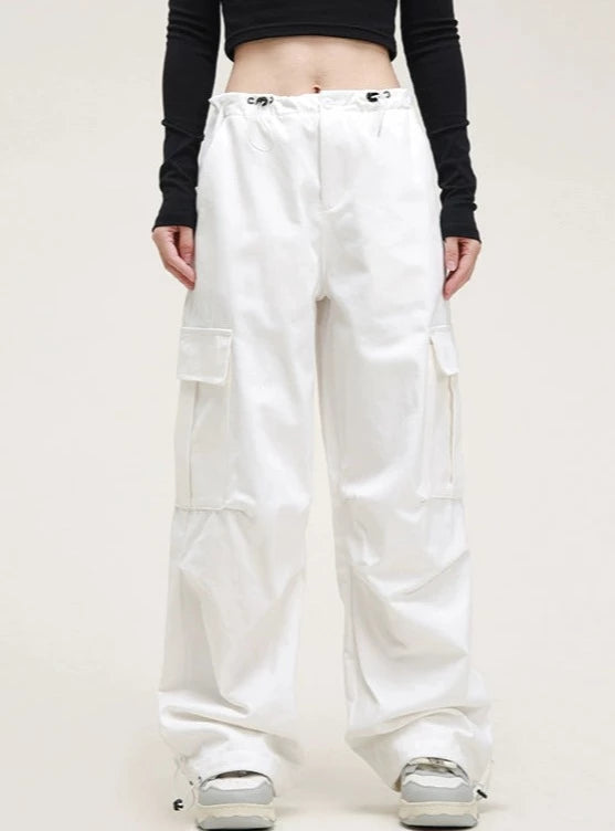 American straight drawstring cargo pants