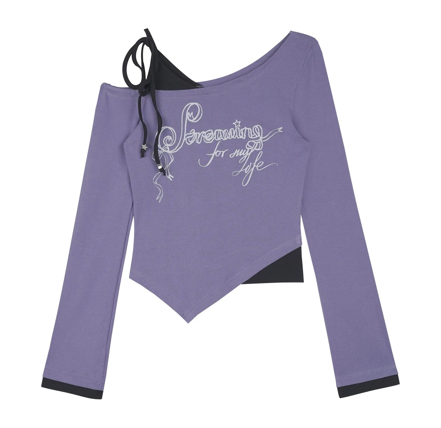 Purple and Black Two-Piece Top