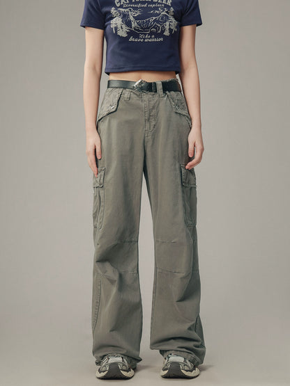 Gray Vintage Design Cargo Pants