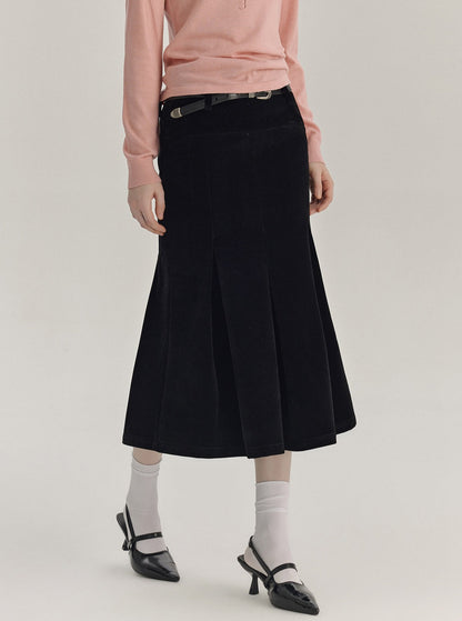 Retro Fishtail Pleated Skirt