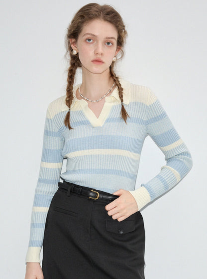 French Vintage Polo Neck Top